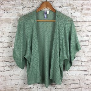 Alya Green Kimono Short Sleeve Open Cardigan Top